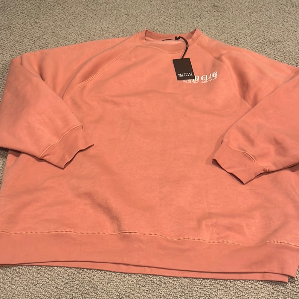 brunette the label kind club sweatshirt L/XL new pink